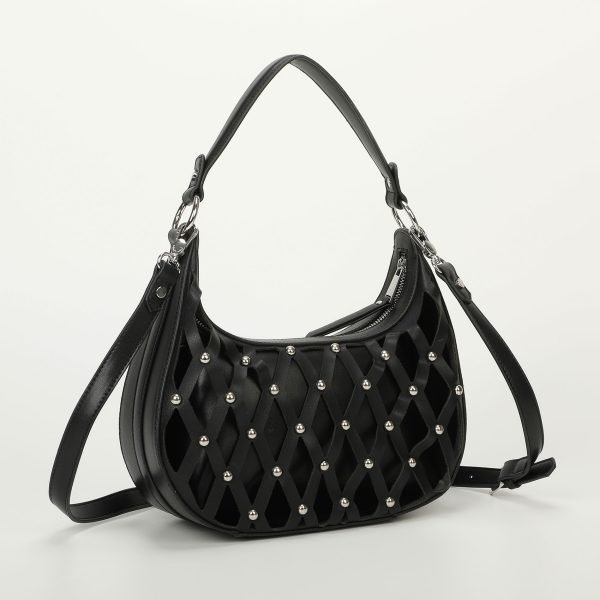 Mimì-Muà Borsa effetto rete Nero M8-H201178 - immagine 4