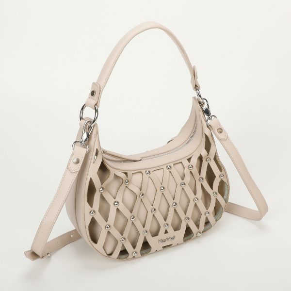 Mimì-Muà Borsa effetto rete Beige M8-H201178 - immagine 2