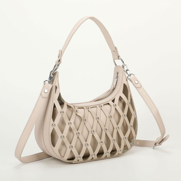 Mimì-Muà Borsa effetto rete Beige M8-H201178 - immagine 4